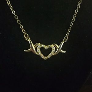 X's and Heart with Rhinestones Necklace
